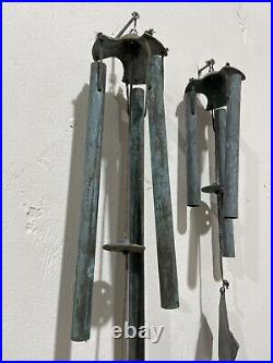 Vintage Pair Of PAOLO SOLERI Arcosanti Bronze Wind Chimes 2