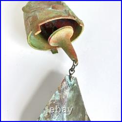 Vintage Paolo Soleri Arcosanti Brutalist Bronze Wind Bell Chime 21 MCM