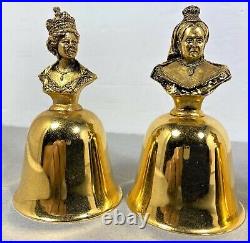 Vintage RARE Collection of Three English Queens Brass Bells