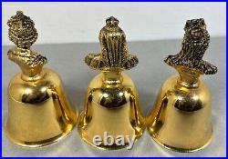 Vintage RARE Collection of Three English Queens Brass Bells