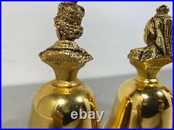 Vintage RARE Collection of Three English Queens Brass Bells