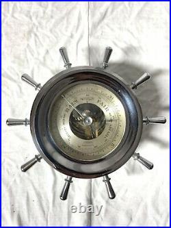 Vintage Salem Ships Bell Clock And Barometer Set-8 Day 7 Jewels- Brass- Working