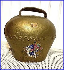 Vintage Salzburg Austrian Large Decorated Brass Oxen/Cow Bell? Heavy Handmade