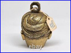 Vintage Sarna Brass Bust Bell 3.5 Man's Head Mustache Figural India 9 oz