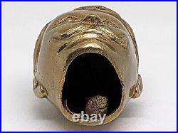 Vintage Sarna Brass Bust Bell 3.5 Man's Head Mustache Figural India 9 oz