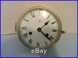 Vintage Schatz Brass Ships Bell ClockWorkingWithKey