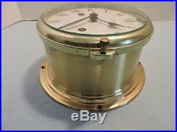 Vintage Schatz Brass Ships Bell ClockWorkingWithKey