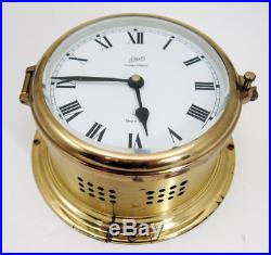 Vintage Schatz German Marine Ship Ocean Quartz Bell Brass Clock RUNNING