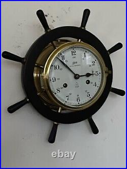 Vintage Schatz Royal Mariner 8-day Brass Ships Bell Clock No Key (GERMANY)