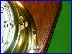 Vintage Schatz Royal Mariner Brass 8 Day Ship Bell Chime Clock with Key Working