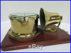 Vintage Schatz Royal Mariner Marine Ship 8 Day Bell Clock & Key Brass Germany