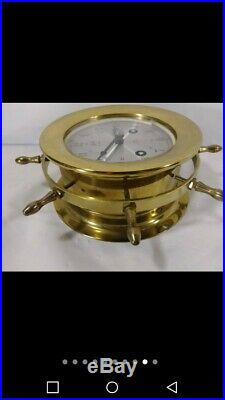 Vintage Schatz Royal Mariner Ships Bell 8 Day Nautical Wheel Clock