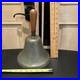 Vintage School Teacher Bell 11 Wood Hand Handle, 8 Dia Heavy Brass Clapper