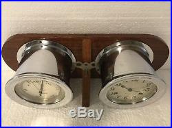 Vintage Sea-Chime 8 Day Ships Bell Clock Key Wind Barometer Parts or Repair