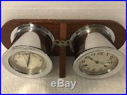 Vintage Sea-Chime 8 Day Ships Bell Clock Key Wind Barometer Parts or Repair