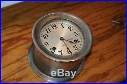 Vintage Sea-Chime 8 Day Ships Bell Clock Key Wind Maritime Working Swiss Made