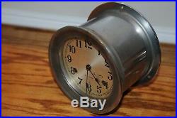 Vintage Sea-Chime 8 Day Ships Bell Clock Key Wind Maritime Working Swiss Made