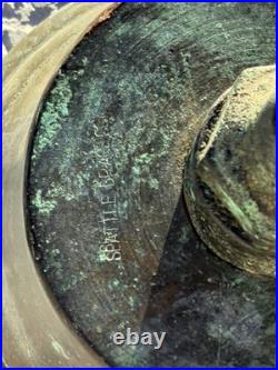 Vintage Seattle Brass Bronze Marine Ship Bell Wall Mount Nautical Boat Dock Bell