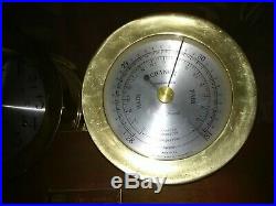 Vintage Seth Thomas Corsair E537-000 Ships Bell Clock & E537-010 Barometer Set