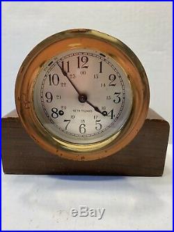 Vintage Seth Thomas Corsair Ship Bell Nautical clock E537-000 As Is No Key