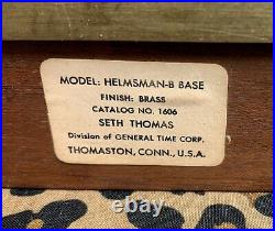 Vintage Seth Thomas Helmsman B Ships Bell Clock And Barometer Desk Set