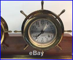 Vintage Seth Thomas Helmsman Ships Bell Clock And Barometer Model E537-001