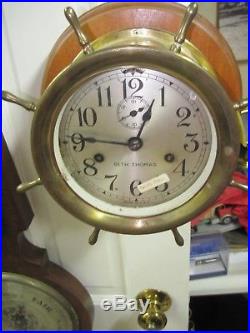 Vintage Seth Thomas Ships Wheel Ships Clock With Ships Bells