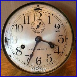 Vintage Seth Thomas Ships Wheel Ships Clock With Ships Bells