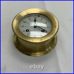 Vintage Shatz Ship's Bell Clock 8 Day 7 Jewel Made In West Germany Brass