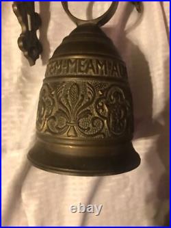 Vintage Solid Brass Bell Ringing withAngle 17 X 7-1/4 X 8-1/4 (bell 5-1/2 Dia)