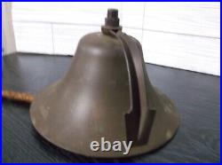 Vintage Solid Brass Bell School / Farm /Hanging /Nautical 8'' x 6 Original