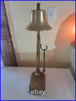 Vintage Solid Brass Hanging Nautical Bell withStriker Bar Pub Over 13 Lbs