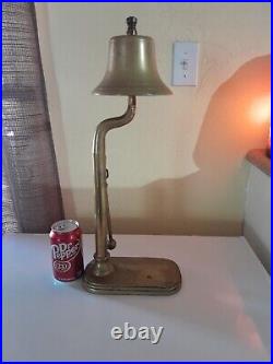 Vintage Solid Brass Hanging Nautical Bell withStriker Bar Pub Over 13 Lbs