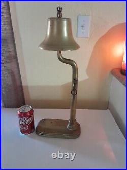 Vintage Solid Brass Hanging Nautical Bell withStriker Bar Pub Over 13 Lbs
