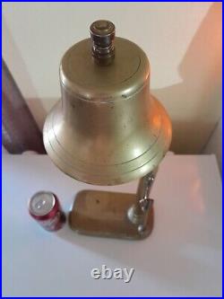 Vintage Solid Brass Hanging Nautical Bell withStriker Bar Pub Over 13 Lbs