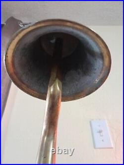 Vintage Solid Brass Hanging Nautical Bell withStriker Bar Pub Over 13 Lbs