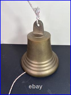 Vintage Solid Brass Ship Bell 10.5 x 8 Nautical 12 lb Heavy Maritime Decor