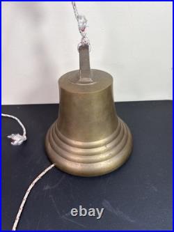 Vintage Solid Brass Ship Bell 10.5 x 8 Nautical 12 lb Heavy Maritime Decor