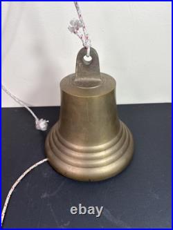 Vintage Solid Brass Ship Bell 10.5 x 8 Nautical 12 lb Heavy Maritime Decor