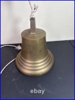 Vintage Solid Brass Ship Bell 10.5 x 8 Nautical 12 lb Heavy Maritime Decor