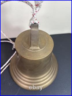 Vintage Solid Brass Ship Bell 10.5 x 8 Nautical 12 lb Heavy Maritime Decor
