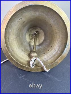 Vintage Solid Brass Ship Bell 10.5 x 8 Nautical 12 lb Heavy Maritime Decor