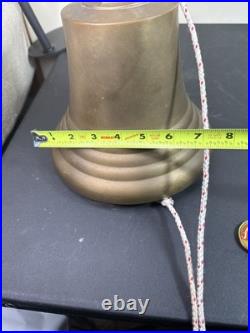 Vintage Solid Brass Ship Bell 10.5 x 8 Nautical 12 lb Heavy Maritime Decor