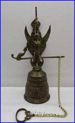 Vintage Solid Brass Wall Door Bell with Angel