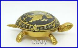 Vintage Spanish BOJ Eibar Turtle Desk Bell Damascene Torero Matador Bull Fighter