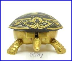 Vintage Spanish BOJ Eibar Turtle Desk Bell Damascene Torero Matador Bull Fighter