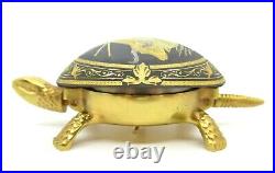 Vintage Spanish BOJ Eibar Turtle Desk Bell Damascene Torero Matador Bull Fighter