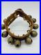 Vintage Strand of 12 Brass Sleigh Bells on 19 Old Leather