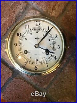 Vintage Swift Ships Clock Mariner Bell 8 Day Jeweled West Germany Brass WORKS