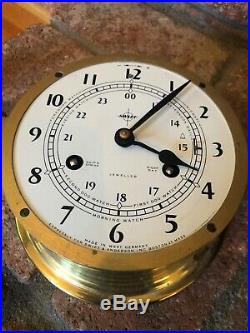 Vintage Swift Ships Clock Mariner Bell 8 Day Jeweled West Germany Brass WORKS